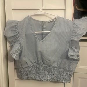 Cropped stripped preppy top